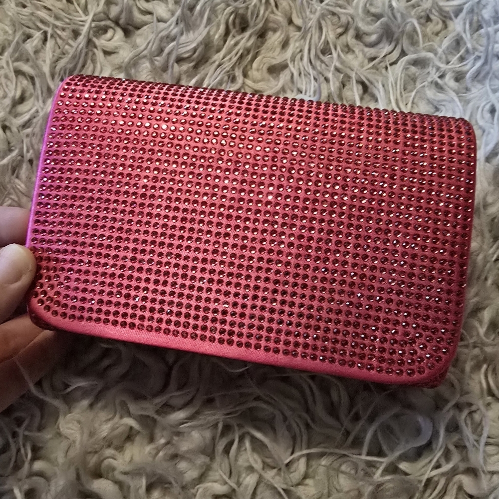 Pink Crystal Embellished Crossbody Bag